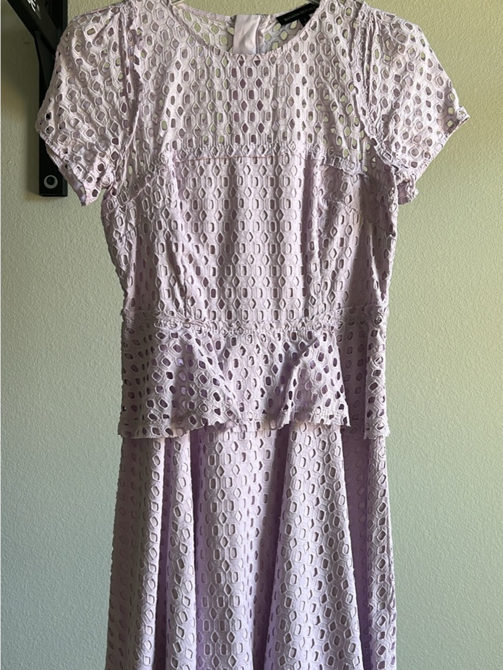 Banana Republic Light Lavender Eyelet Peplum Dress